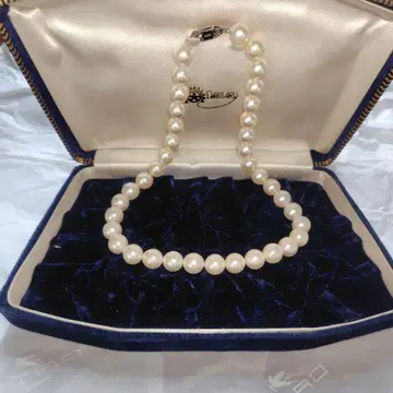 다이마루 화이트 펄 목걸이 K14WG 각인 새상품급