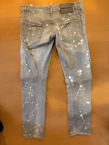 DSQUARED2 그레이 페인트 스플래터 데님