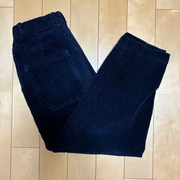 네이비 코듀로이 와이드 팬츠