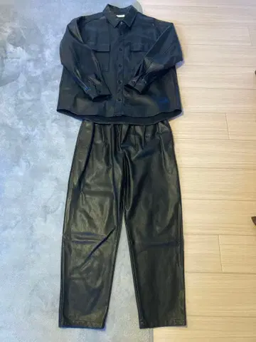 가죽 셋업 가죽 자켓 가죽 팬츠 크롭 기장