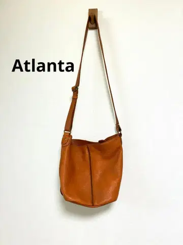 ATLANTA 가죽 가죽 숄더백 카멜