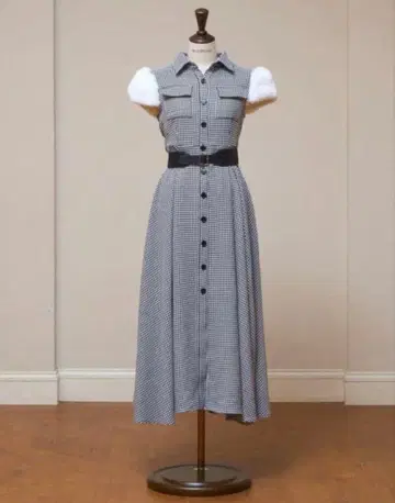 미스트레스 Belt Set Houndstooth shirt Dress