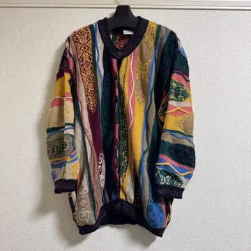 COOGI 100% 캐시미어 긴팔 가디건 3d 니트 포켓 부착