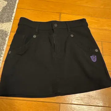 PEARL GATES 블랙 스커트 로고 자수