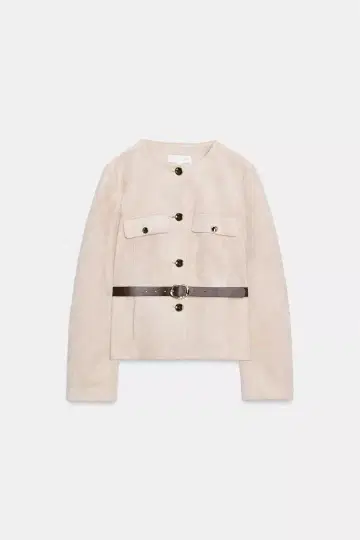 노카라 자켓 베이지