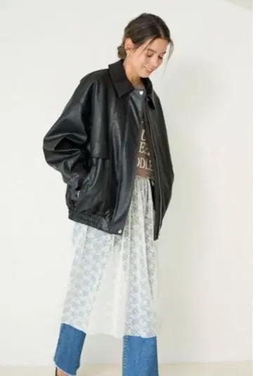 BAYFLOW 블랙 가죽 아우터 사이즈 2