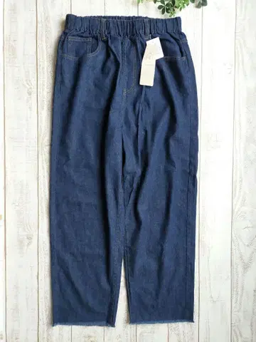 택 포함 새상품 사만사 모스모스 데님 이지 팬츠 SM2 네이비