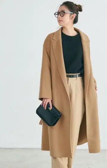 베이스먼트 온라인 리버 롱 코트 베이지 울 롱 코트