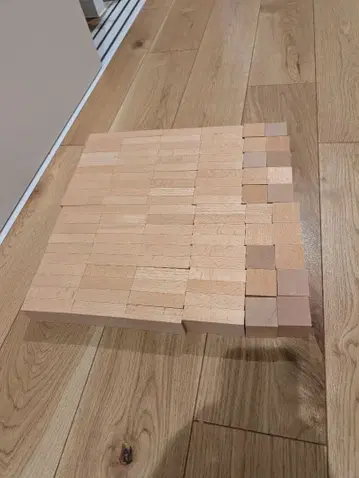 작은 목수 블록 세트 직육면체 80개 정육면체 20개 40mm 기본 길이