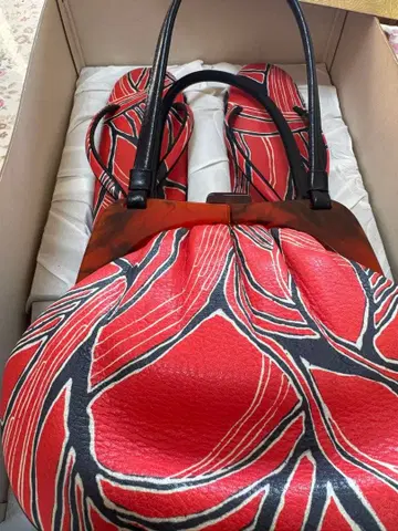 일본 의류용 백 조리 빨간색과 블랙 디자인 세트