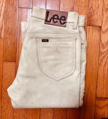 레어 Lee 라이더스 가죽 팬츠 크림색 레어 빈티지