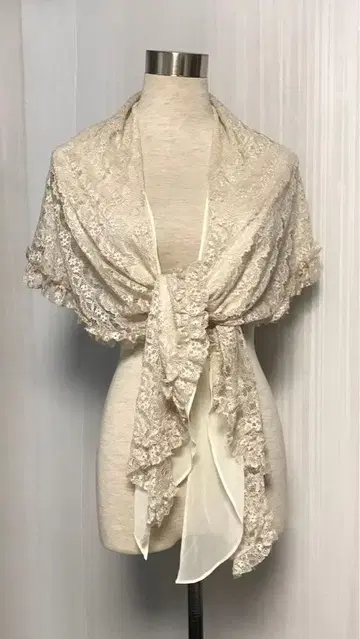 그레이스 콘티넨탈 숄 스톨 레이스 오간자 스카프링