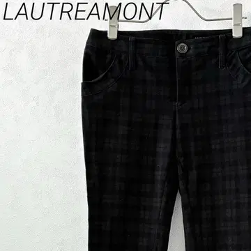 LAUTREAMONT 코듀로이 팬츠 체크 무늬 포켓 부착 심플