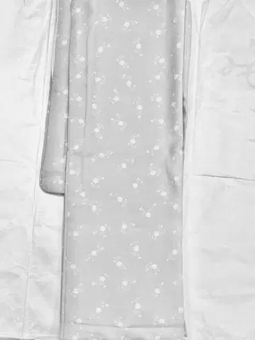 그레이 꽃무늬 코몬 이중 기모노 M