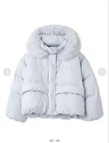 FRAY I.D 후드 퍼 숏 다운 코트 LBLU 1