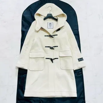 새상품급 슬로브 이에나 헤링본 롱 더플 코트 아이보리