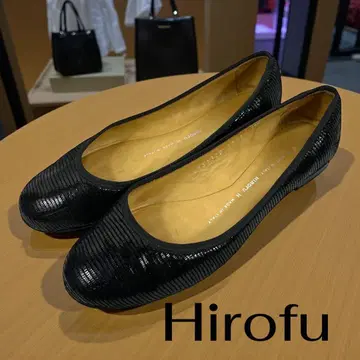 히로후 플랫슈즈 스트라이프 블랙