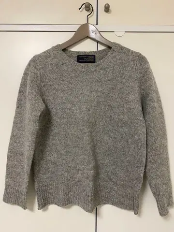 울 100% 그레이 크루넥 스웨터 프리 사이즈