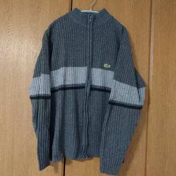 Lacoste 그레이 집업 스웨터