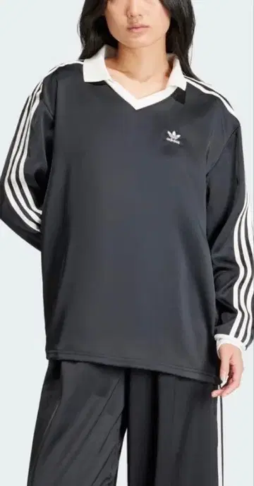 adidas 쓰리 스트라이프 새틴 긴팔 T셔츠