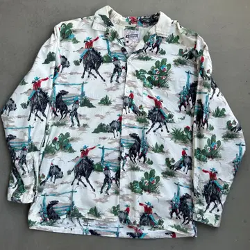 [ 90s 00s ] 플란넬 셔츠 미국제 오픈 카라 셔츠 카우보이