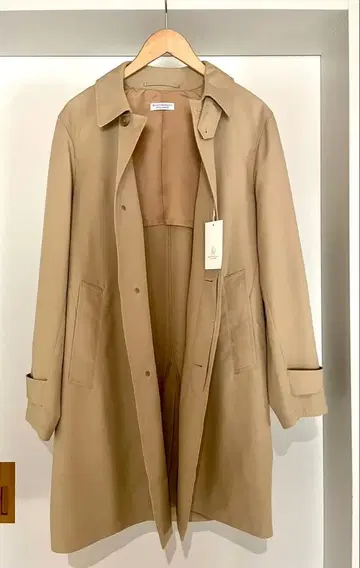 [ 미사용 ] 남성용 L 사이즈 베이지 스텐카라 코트
