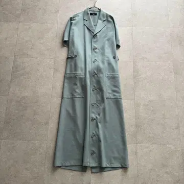 와이즈 롱 원피스 스카이블루 라이트 블루 울 벨트