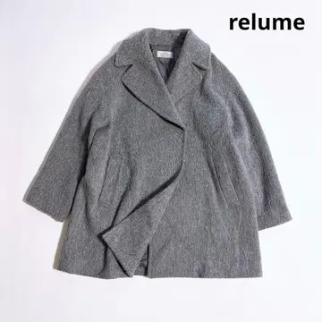 저널 스탠다드 리룸 비슈 울 샤기 미들 코트 그레이