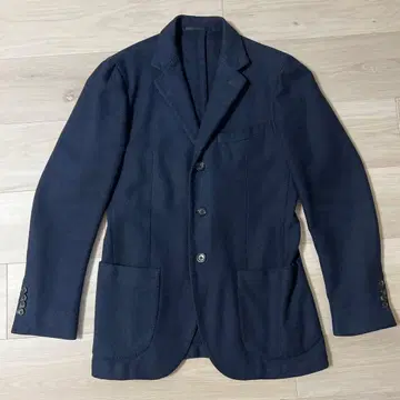 UNITED ARROWS 네이비 테일러드 자켓 울 혼방