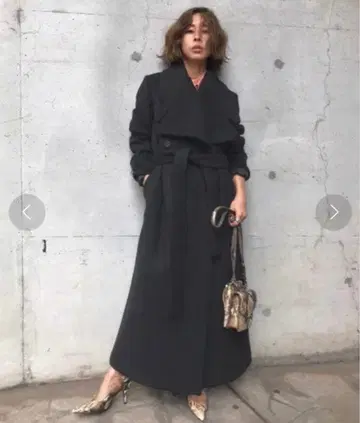 아메리 빈티지 롱 코트 블랙