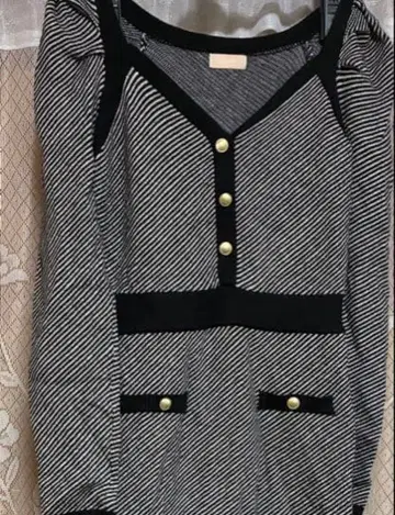 리젝시 바이어스 트위드 니트 원피스