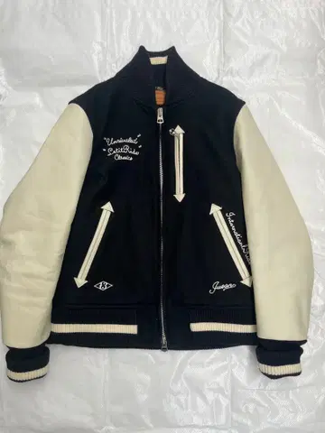 LET IT RIDE 13주년 바시티 자켓 블랙 화이트 M