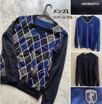 애쉬워스 리버서블 V넥 니트 남성용 L