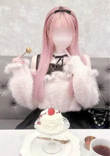 시마무라 이모짱 콜라보 어깨 트임 니트 지뢰계 양산형 서브컬쳐