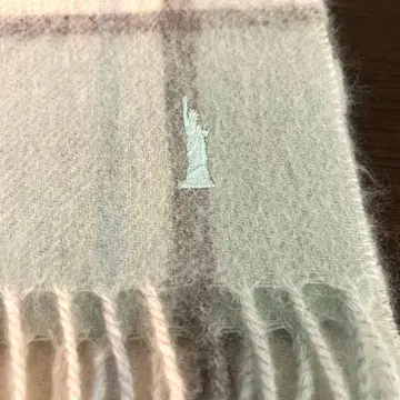 [컨디션 최상] EASTBOY 민트 그린 체크 무늬 머플러