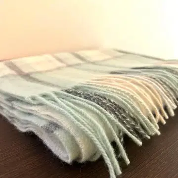 [컨디션 최상] EASTBOY 민트 그린 체크 무늬 머플러