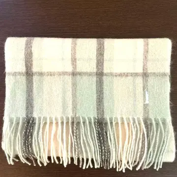 [컨디션 최상] EASTBOY 민트 그린 체크 무늬 머플러