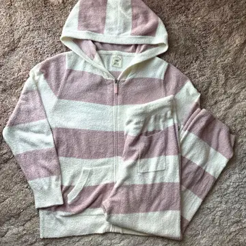 젤라또피케 젤라피케 파자마 셋업 복슬복슬 옅은 핑크 화이트 보더