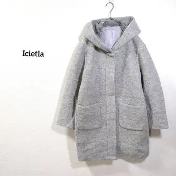 Icietla 로트레아몽 후드 코트 그레이 울 혼방 36