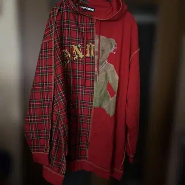 CANDY STRIPPER 후드 부착 후드티 레드