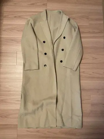 EMMEL REFINES 베이지 더블 브레스트 롱 코트 M