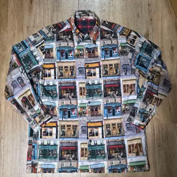 유니크한 매장 프린트 긴팔 셔츠 48