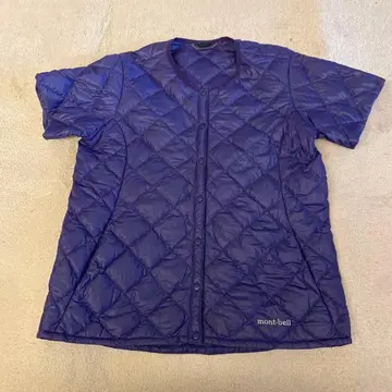 mont-bell 퀼팅 반팔 이너 다운 아우터 보라색