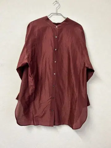 실크 코튼 튜닉 기장 블라우스