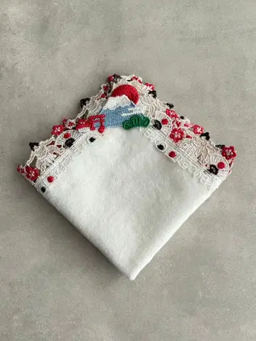 친 레이스 손수건 도스코이 일본 화이트 새상품