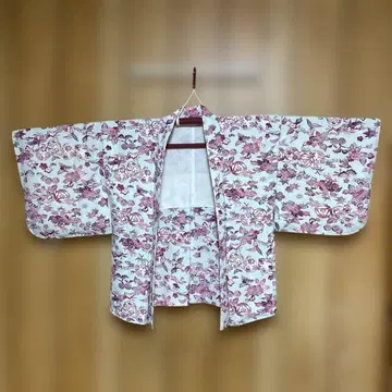 꽃무늬 겉옷 적자색 꽃