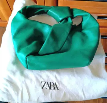 ZARA 자라 천연 가죽 오벌 숄더백 그린 핸드백