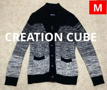 니트 가디건 남성용 M 블랙 그라데이션 스웨터