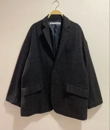 미사용 2024AW 트위드 체크 자켓