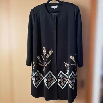 포멀 시니어 노카라 자켓 코트 F 사이즈 블랙